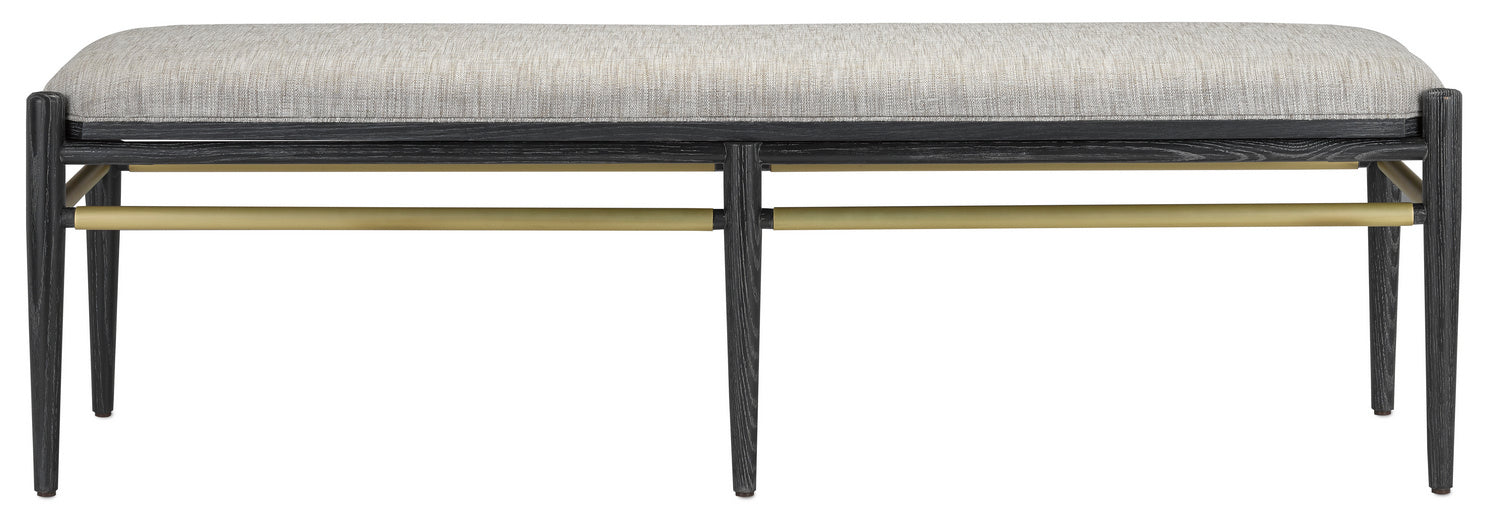 Bench in Cerused Black/Brushed Brass finish