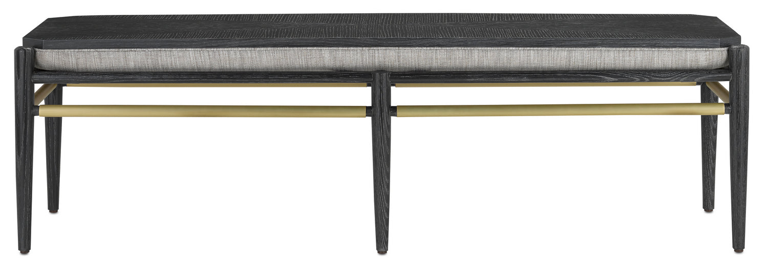 Bench in Cerused Black/Brushed Brass finish