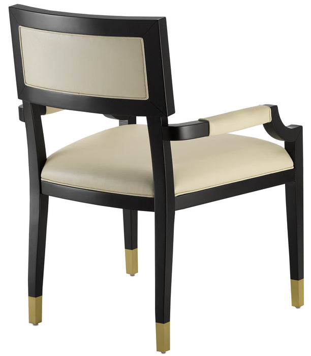 Chair from the Barry Goralnick collection in Caviar Black/Brushed Brass/Milk Leather finish
