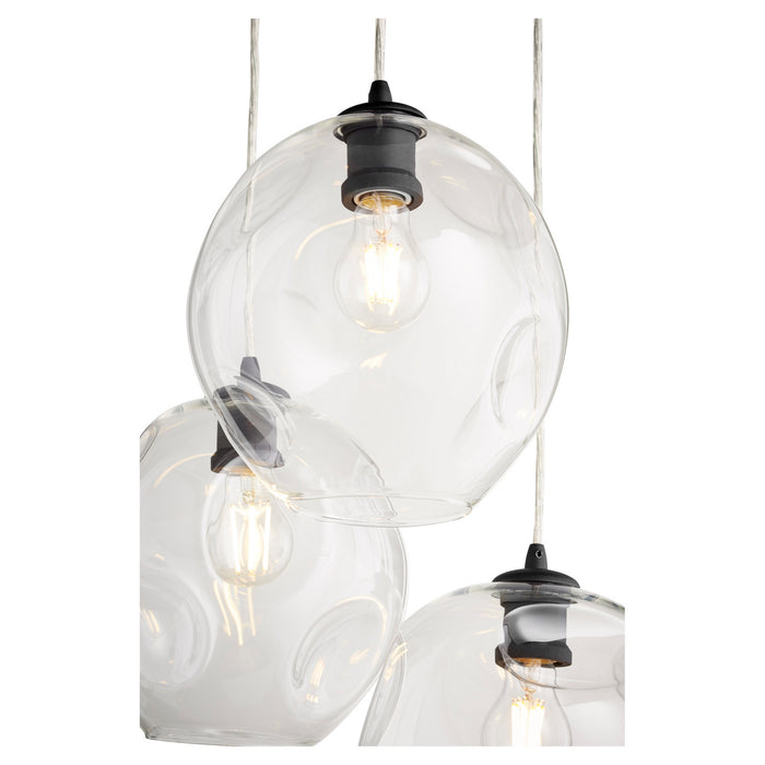 Three Light Pendant from the Numen collection in Noir finish