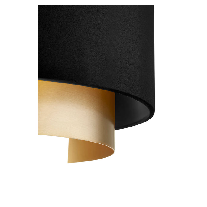 One Light Wall Sconce in Noir w/ Aged Brass finish