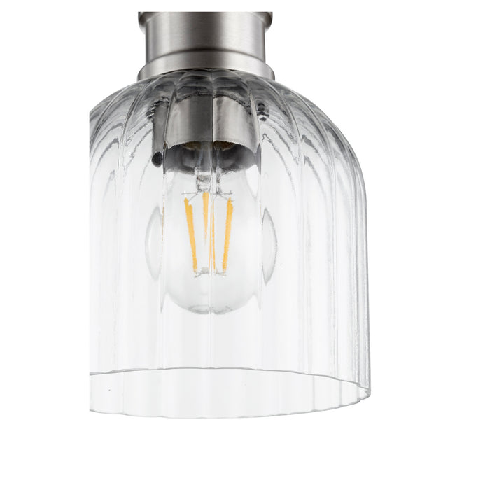 One Light Pendant from the Monarch collection in Noir w/ Satin Nickel finish