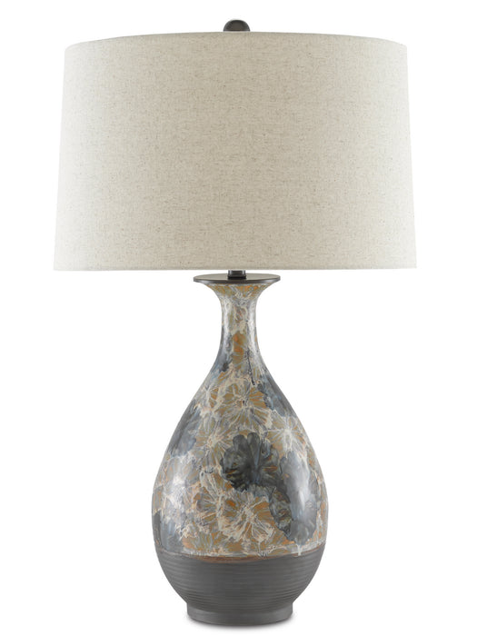 One Light Table Lamp in Cream/Blue/Brown finish