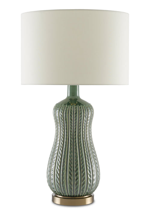 One Light Table Lamp in Green finish