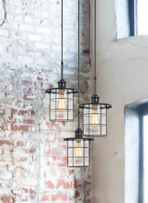 Three Light Pendant from the Silverton collection in Dark Bronze finish