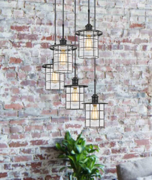 Five Light Pendant from the Silverton collection in Dark Bronze finish