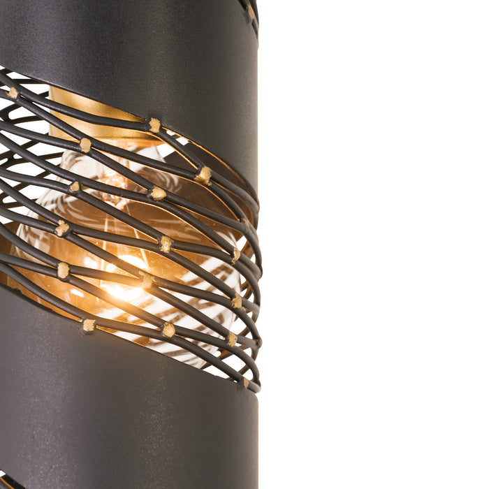 One Light Mini Pendant from the Flow collection in Matte Black/French Gold finish