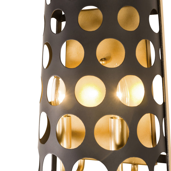 Two Light Wall Sconce from the Bailey collection in Matte Black/French Gold finish