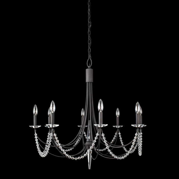 Eight Light Chandelier from the Brentwood collection in Carbon Black finish