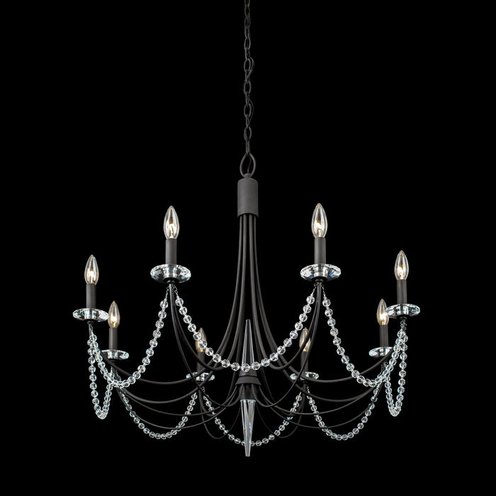 Eight Light Chandelier from the Brentwood collection in Carbon Black finish