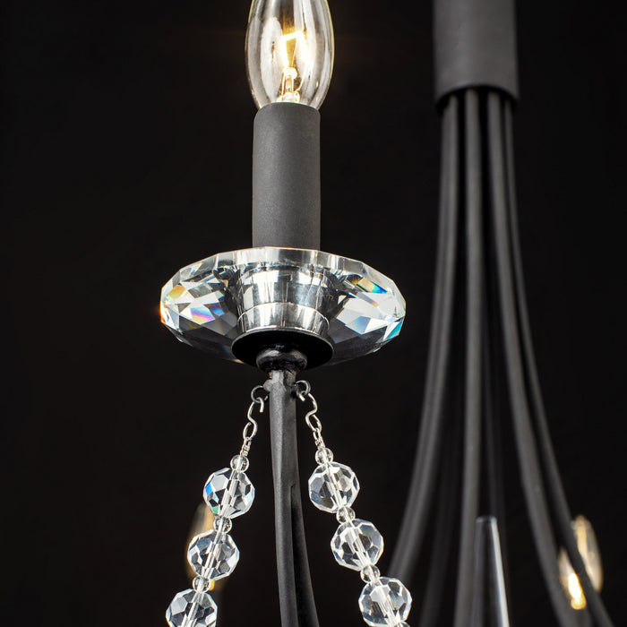 Eight Light Chandelier from the Brentwood collection in Carbon Black finish