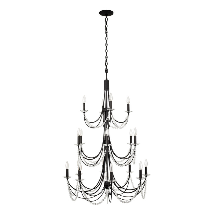 18 Light Chandelier from the Brentwood collection in Carbon Black finish