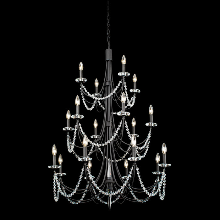 18 Light Chandelier from the Brentwood collection in Carbon Black finish