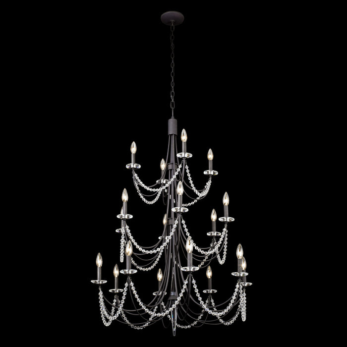 18 Light Chandelier from the Brentwood collection in Carbon Black finish