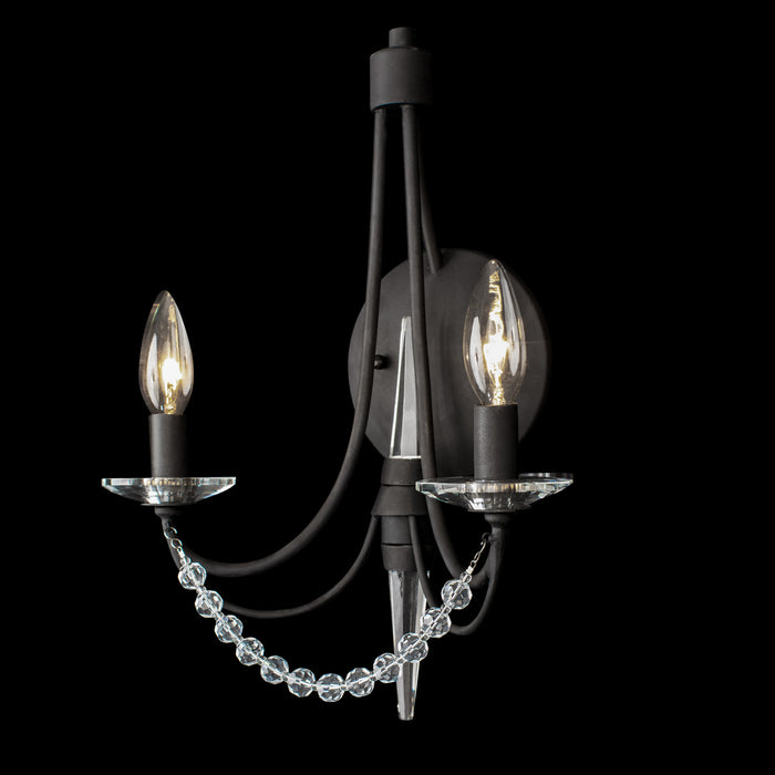 Two Light Wall Sconce from the Brentwood collection in Carbon Black finish