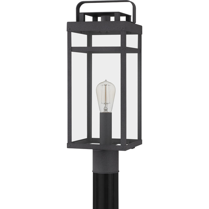 One Light Outdoor Post Mount from the Keaton collection in Mottled Black finish