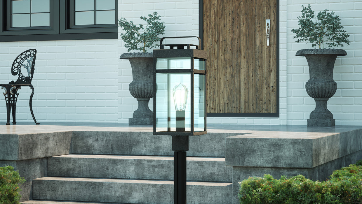 One Light Outdoor Post Mount from the Keaton collection in Mottled Black finish