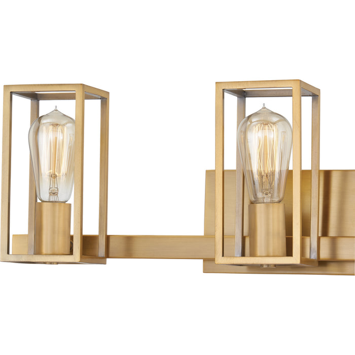 Three Light Bath from the Leighton collection in Weathered Brass finish