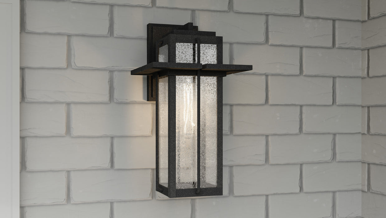 One Light Outdoor Wall Mount from the Randall collection in Mottled Black finish