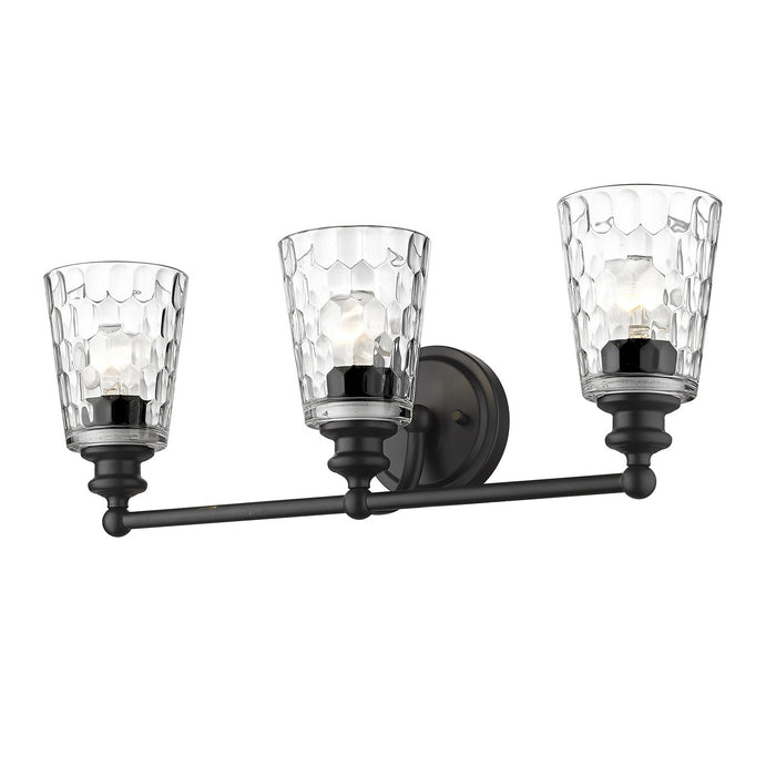 Three Light Vanity from the Mae collection in Matte Black finish