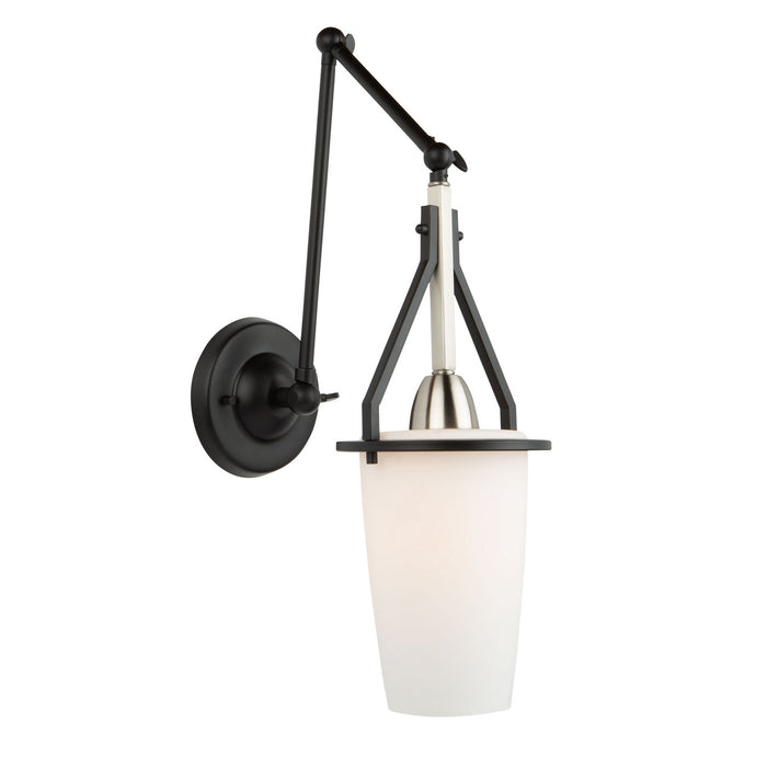 One Light Sconce/Pendant from the Brydon collection in Black and Brushed Nickel finish