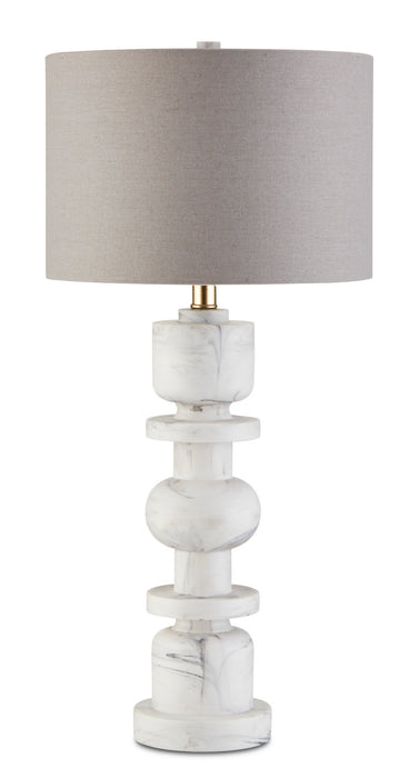 One Light Table Lamp in White/Gray finish