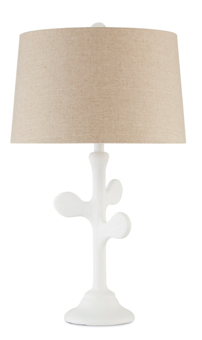 One Light Table Lamp in White Gesso finish