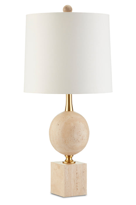 One Light Table Lamp in Natural/Beige/Antique Brass finish