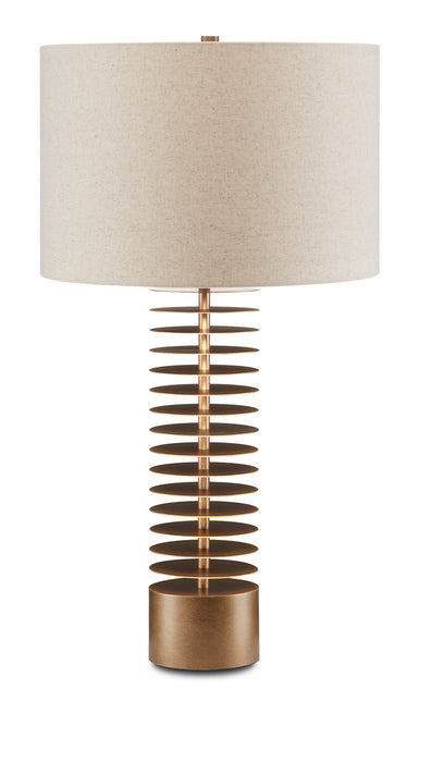 One Light Table Lamp in Painted Antique Brass finish