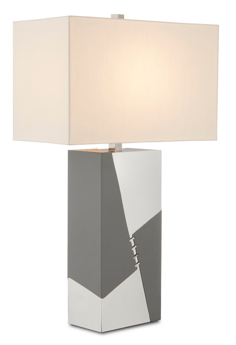 One Light Table Lamp in Polished Nickel/Gray finish