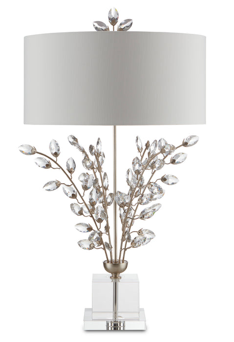 Two Light Table Lamp in Silver Leaf/Clear finish
