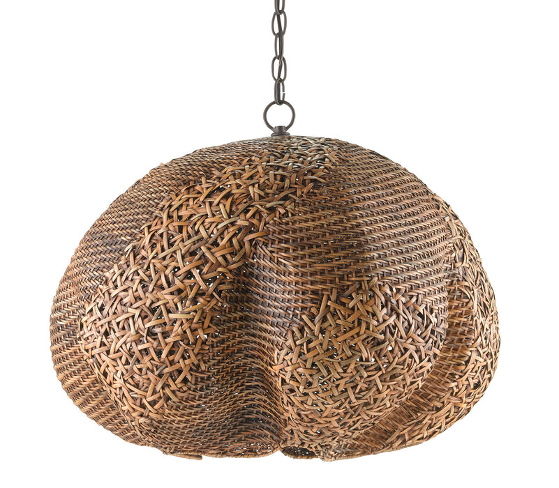One Light Pendant in Carafe Brown/Wicker Brown finish