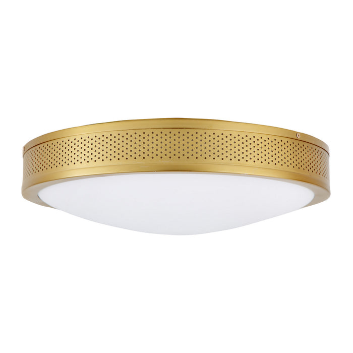 Three Light Flushmount from the Surrey collection in Satin Brass finish