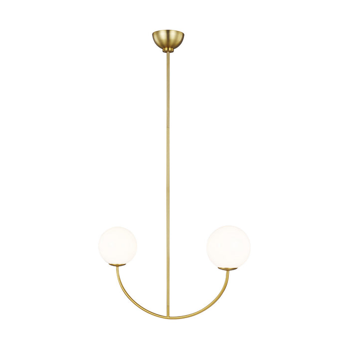Two Light Linear Chandelier from the Galassia collection in Burnished Brass finish