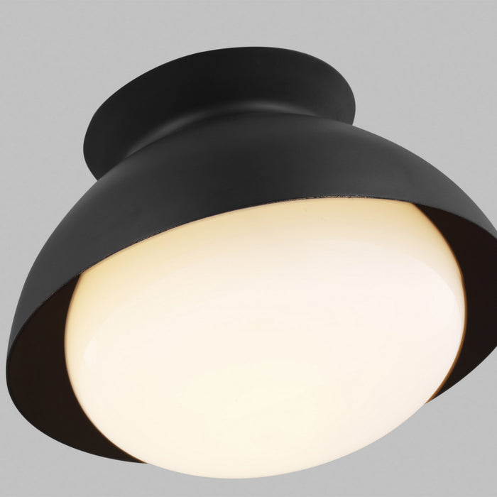 One Light Flush Mount from the Lucerne collection in Midnight Black finish