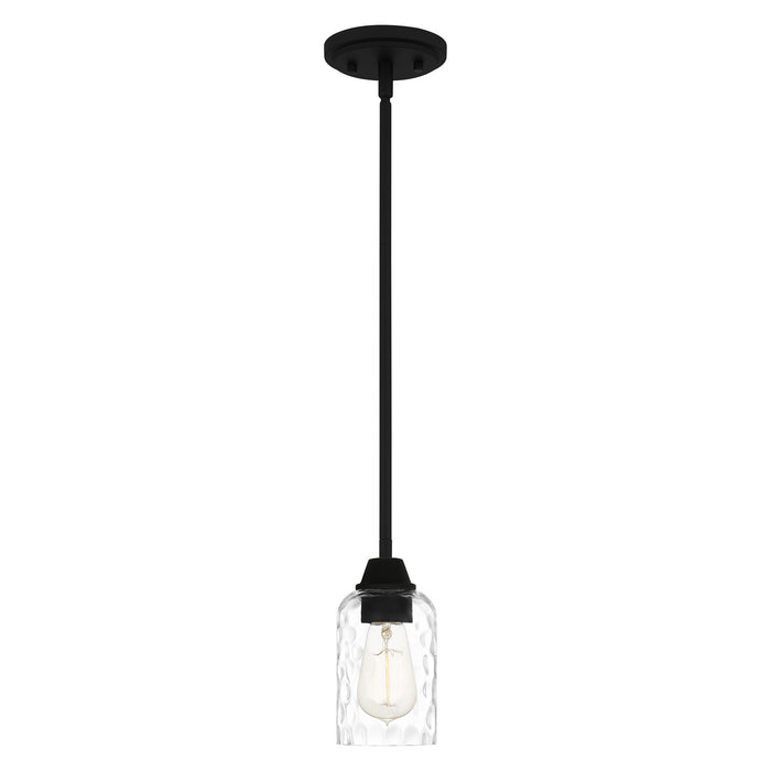 One Light Mini Pendant from the Acacia collection in Matte Black finish