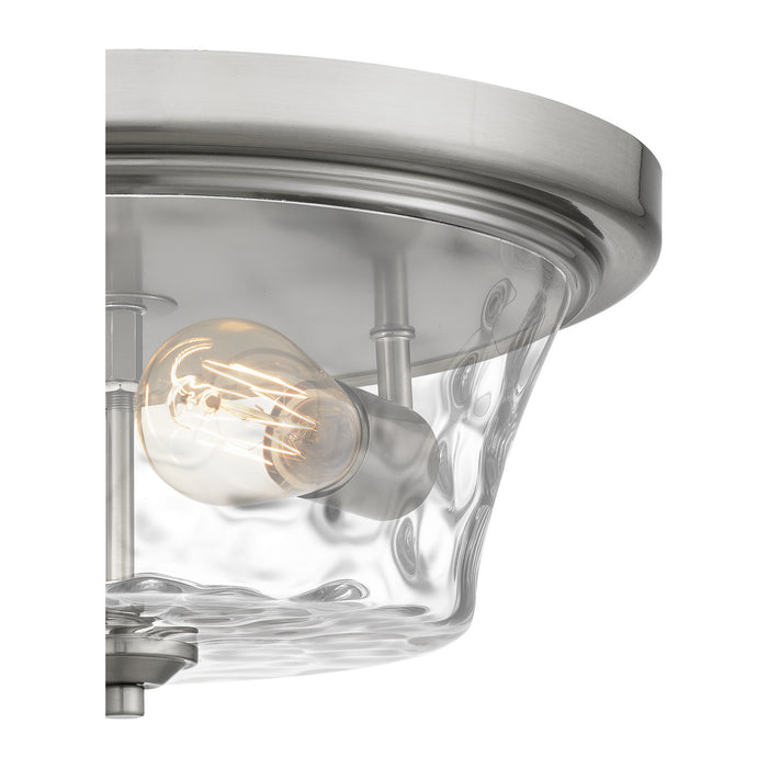 Two Light Flush Mount from the Acacia collection in Brushed Nickel finish