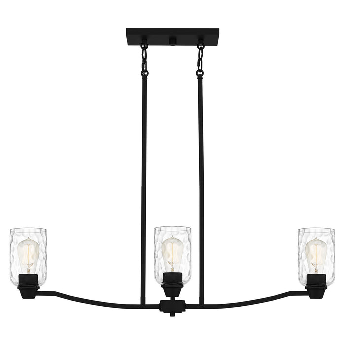 Three Light Linear Chandelier from the Acacia collection in Matte Black finish