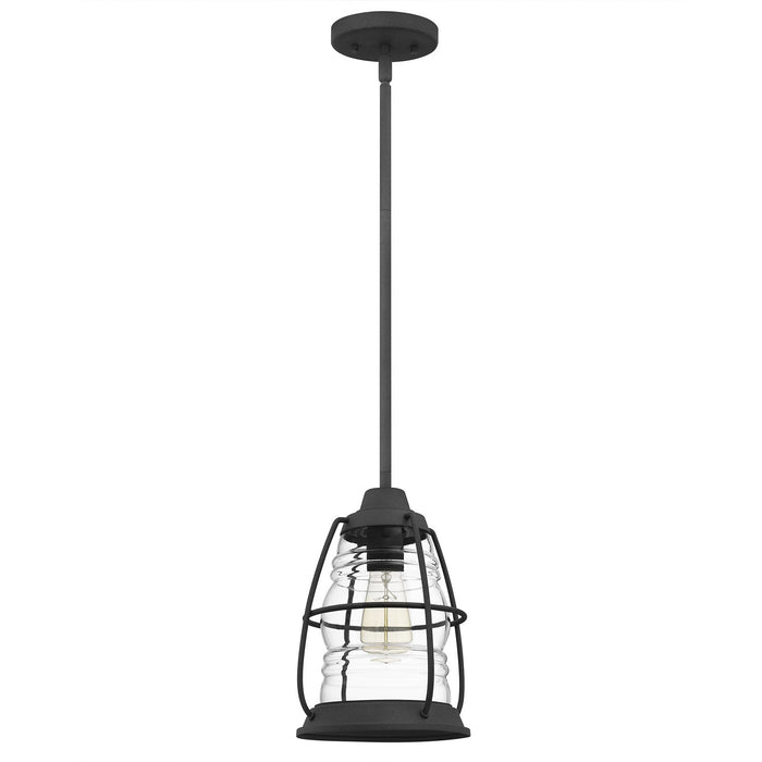 One Light Mini Pendant from the Admiral collection in Mottled Black finish