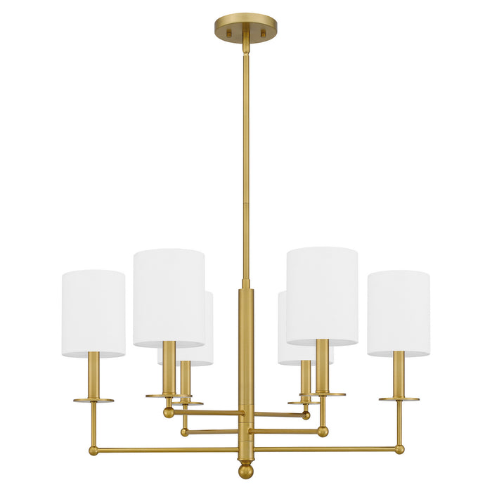 Six Light Chandelier from the Ardsley collection in Aged Brass finish