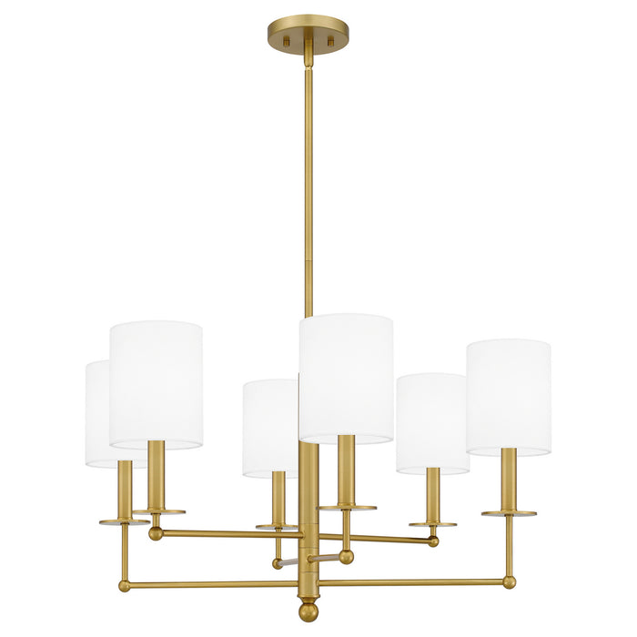 Six Light Chandelier from the Ardsley collection in Aged Brass finish