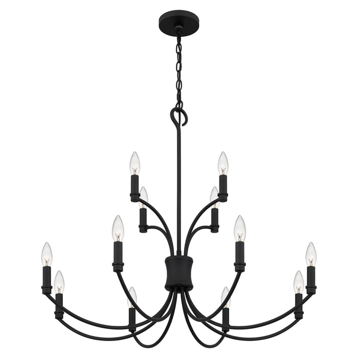 12 Light Chandelier from the Briar collection in Matte Black finish