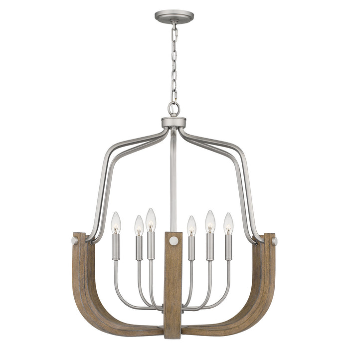 Six Light Chandelier from the Challis collection in Antique Nickel finish