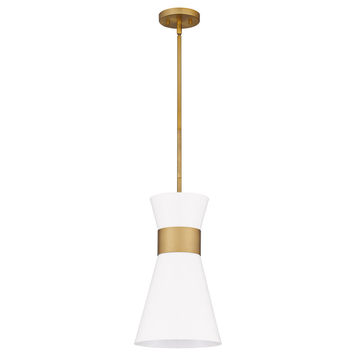 One Light Mini Pendant from the Fremont collection in Aged Brass finish