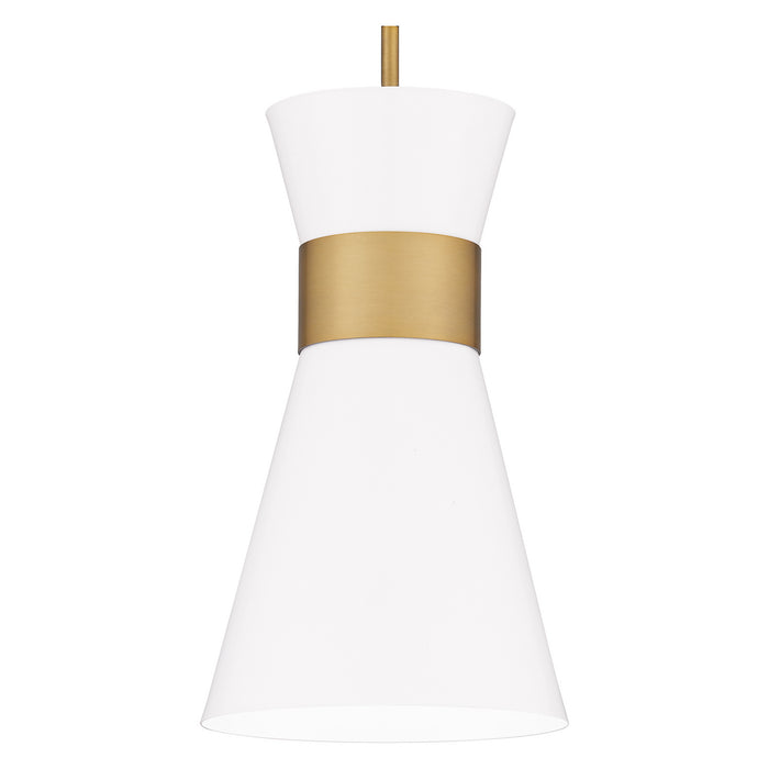 One Light Mini Pendant from the Fremont collection in Aged Brass finish