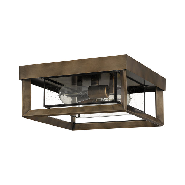 Two Light Flush Mount from the Infinger collection in Statuary Bronze finish