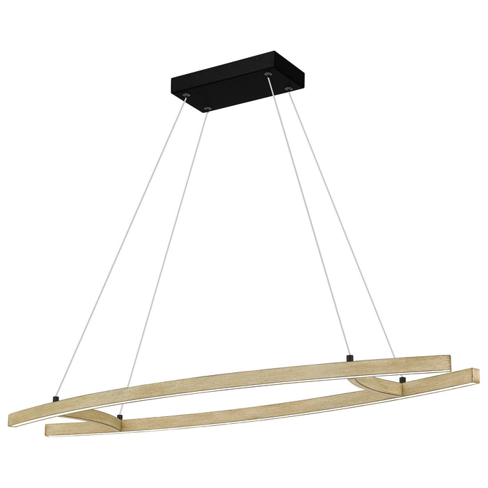 LED Linear Chandelier from the Soma collection in Whitewashed Walnut finish