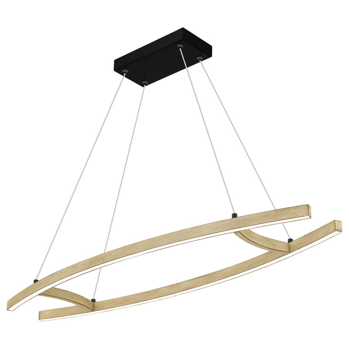 LED Linear Chandelier from the Soma collection in Whitewashed Walnut finish