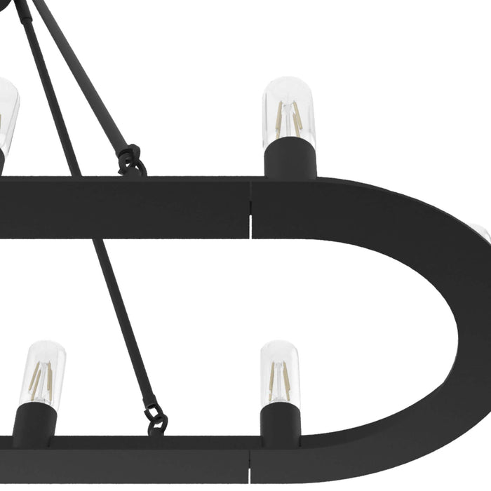 Ten Light Chandelier from the Saddlewood collection in Natural Iron finish