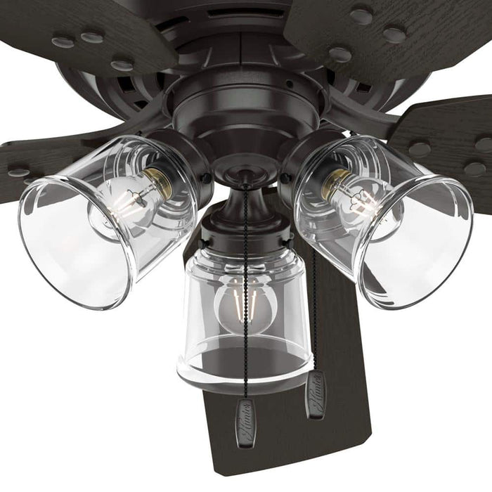 Hunter 52" River Ridge Ceiling Fan with LED Light Kit and Pull Chains